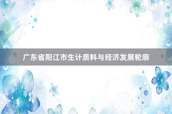 广东省阳江市生计质料与经济发展轮廓